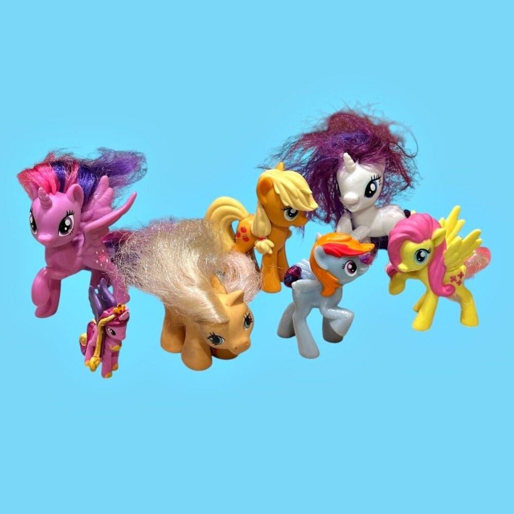 7 My Little Pony Figures Twin Nibbles Applejack Rarity Cadence Fluttershy, etc.